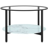  Stolić za čaj crni i bijeli mramor 70 cm od kaljenog stakla | Eponuda.com