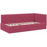  Kutni okvir kreveta Vinska crvena 100 cm x 200 cm Baršun | shoptok.hr