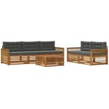 vidaXL Zunanja garnitura za sedenje 6 pcs Naravna in antracitna, (5000282695) | Shoptok.si