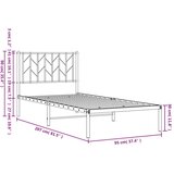 vidaXL Metalni okvir za krevet s uzglavljem bijeli 90x200 cm | shoptok.hr