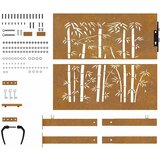  Vrtna vrata 100x100 cm Corten čelik dizajn od bambusa | shoptok.hr