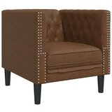  Fotelj chesterfield rjavo umetno semiš usnje | Shoptok.si