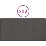  Zidne ploče od umjetne kože 12 kom sive 30 x 15 cm 0 54 m² | shoptok.hr