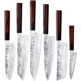  Set damaškovih kuhinjskih noževa DR-39200 - 6 kom / Smeđa / Crna KP39200 Cijene