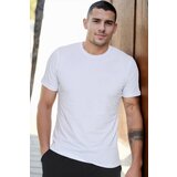 Dewberry T8569 BIKE COLLAR MEN'S T-SHIRT-LIGHT WHITE Cene