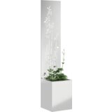 vidaXL Vrtno korito z dekorativno ploščo srebrna 32 x 140 cm | Shoptok.si