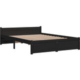  Za krevet od masivnog drva crni 135 x 190 cm 4FT6 bračni | shoptok.hr