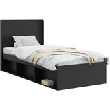  Krevetna konstrukcija s pohranom i uzglavljem Crna 100 x 200 cm | shoptok.hr