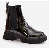 Boto Black Zip-Up Glossy Ankle Boots Groesta | ePonuda.com