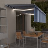 vidaXL Ročno zložljiva tenda s senčilom LED 5x3 m modra in bela Cene