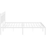 Metalni Kovinski posteljni okvir z vzglavjem bel 183x213 cm | Shoptok.si