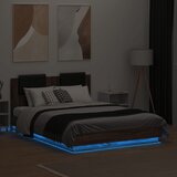  Okvir kreveta s uzglavljem LED boja smeđeg hrasta 135 x 190 cm | shoptok.hr