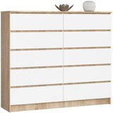 AKORD KOMODA K140 10SZ CLP OAK SONOMA / BELA, (21703265) Cene