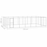 Vanjski kavez za pse od pocinčanog čelika 33,88 m² | shoptok.hr