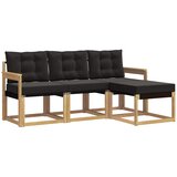 vidaXL Zunanja garnitura za sedenje z blazino 4 pcs Bela in črna, (5000280150) | Shoptok.si