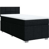 vidaXL Box spring postelja z vzmetnico črna 80x200 cm blago | Shoptok.si