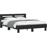  Okvir za krevet s uzglavljem crni 150x200 cm konstruirano drvo | shoptok.hr