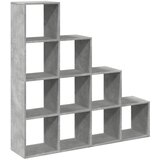  Pregrada/regal za knjige 4 razine sivi 131,5x29x131,5 cm drveni | shoptok.hr