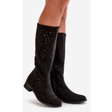 Boto PS1 Women's Suede Boots with Lacing Black Tanive | ePonuda.com