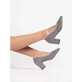 GOODIN Grey suede pumps with a pointed toe | Shoptok.si