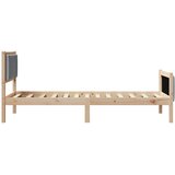  Krevetna konstrukcija Svijetlo siva 90 x 200 cm tkanina Smeđa | shoptok.hr