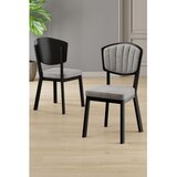Hanah home set trpezarijskih stolica Nape 4 kom, siva tkanina Babyface, crne metalne noge | Eponuda.com