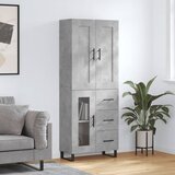 vidaXL Visoka komoda betonsko siva 69,5x34x180 cm inženirski les | Shoptok.si