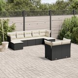  9-dijelni set vrtnih sofa s jastucima crni od poliratana | shoptok.hr