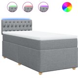  Krevet s oprugama i madracem svjetlosivi 100x200 cm od tkanine | shoptok.hr