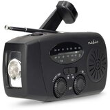 Nedis RDFMCR2000BK-Radio AM/FM sa ručnom kurblom, solarnim panelom i LED svetiljkom 2000 mAh | Eponuda.com