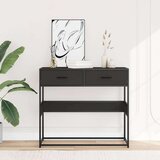 vidaXL Konzolna mizica črna 90x35x80 cm inženirski les | Shoptok.si