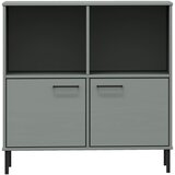 vidaXL Knjižna omara z nogami siva 90x35x90,5 cm trden les OSLO | Shoptok.si