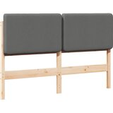  Tapecirani uzglavlje s uzglavljem Smeđa i svijetlosiva 120 cm | shoptok.hr