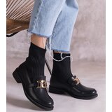 Gemre Black ankle boots with a fabric upper by Kris | Shoptok.si