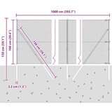  Sivi set stupova za ograde Set od 2 Siva Metal 10 x 1 m | shoptok.hr