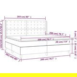  Box spring postelja z vzmetnico LED temno siva 200x200 cm blago, (20930556) | Shoptok.si