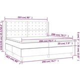  Krevet box spring s madracem LED tamnosivi 200x200 cm tkanina | shoptok.hr