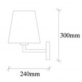 Opviq Zidna lampa PROFILI antique/ bež, metal/ platno, 18 x 24 cm, visina 30 cm, visina sjenila 18 cm, E27 40 W, Profil - 4651 | shoptok.hr