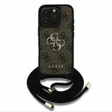 Guess PU 4G Metal Logo Crossbody Popruh Zadní Kryt pro iPhone 16 Pro Max Brown Ovitek za telefon Vijolična | Shoptok.si