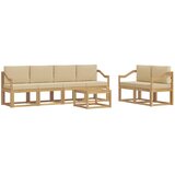 vidaXL Zunanja garnitura za sedenje z blazino 7 pcs Bela in bež, (5000281861) | Shoptok.si
