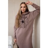 Kesi Long insulated dress with mocha embroidery | Shoptok.si