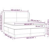  Box spring postelja z vzmetnico temno rjava 160x200 cm blago, (20901386) | Shoptok.si