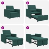  3-v-1 Enosobni Raztegljiv Stolek Temno Zeleno Tkanino | Shoptok.si