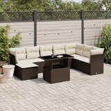 vidaXL 9-dijelni set vrtnih sofa s jastucima poliratan smeđi | shoptok.hr