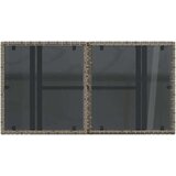 vidaXL Vrtna miza s stekleno ploščo siva 100x55x73 cm poli ratan | Shoptok.si