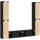 vidaXL 6-delni komplet TV omaric stensko črna hrast inženirski les, črno hrastovo TV stojalo 80x30x30 cm iz inženirskega lesa, stenske TV omarice - 2 kosa črna hrast, 30.5x30x90 cm, narejene iz inženirskega lesa | Shoptok.si