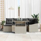  Sjedeća garnitura za vrt 7 kom. Svijetlo siva poliratan Svjetlosiva 55 x 55 x 37 cm | shoptok.hr