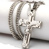IZMAEL Lančić s križem CR-38721 - Srebrna / 60cm | shoptok.hr