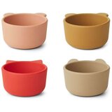Liewood set štirih skledic iz silikona malene apple red/tuscany rose multi mix | Shoptok.si