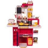  Dječja kuhinja za igru Kitchenette sa zvučnim svjetlosnim i vodenim efektima - 80 elemenata - crvena | shoptok.hr